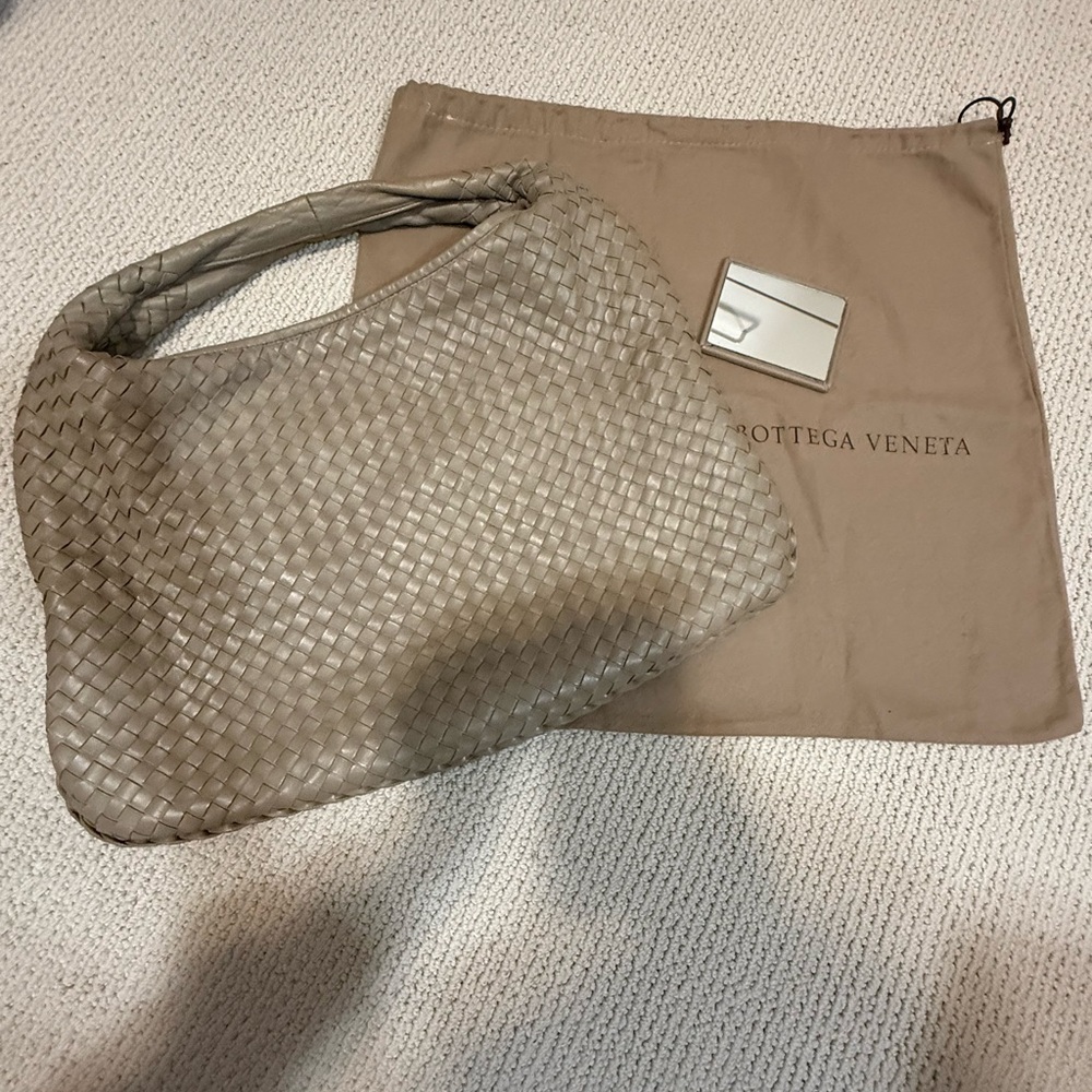 Bottega Veneta Taupe Woven Intrecciato Bag